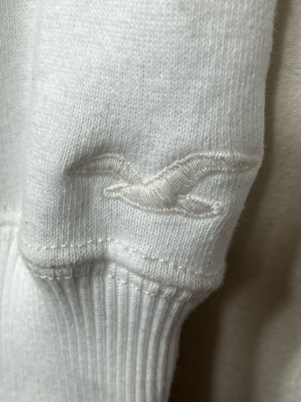 🦅Hollister 2-Tone Cropped Zip Hoodie - Gray & White 📦discounted shipping📦 - Picture 3 of 9